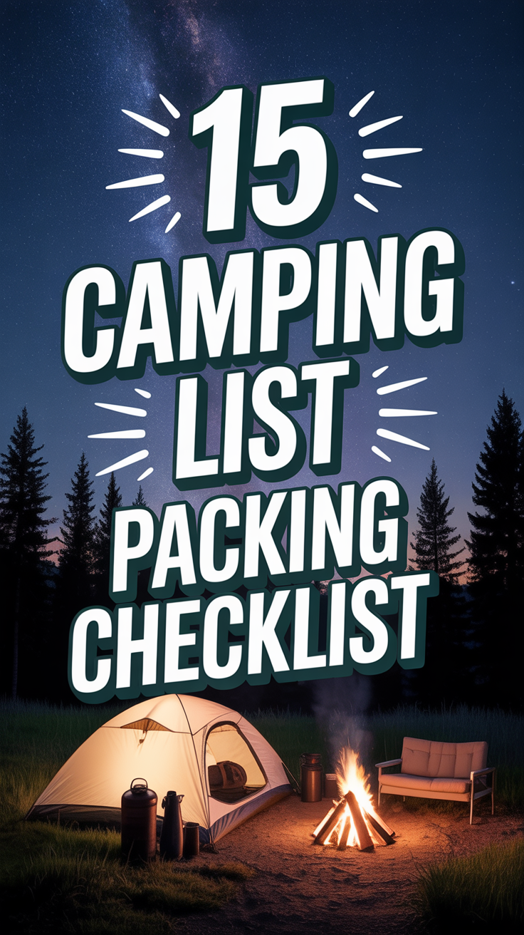 🏘 15 Camping List Packing Checklist