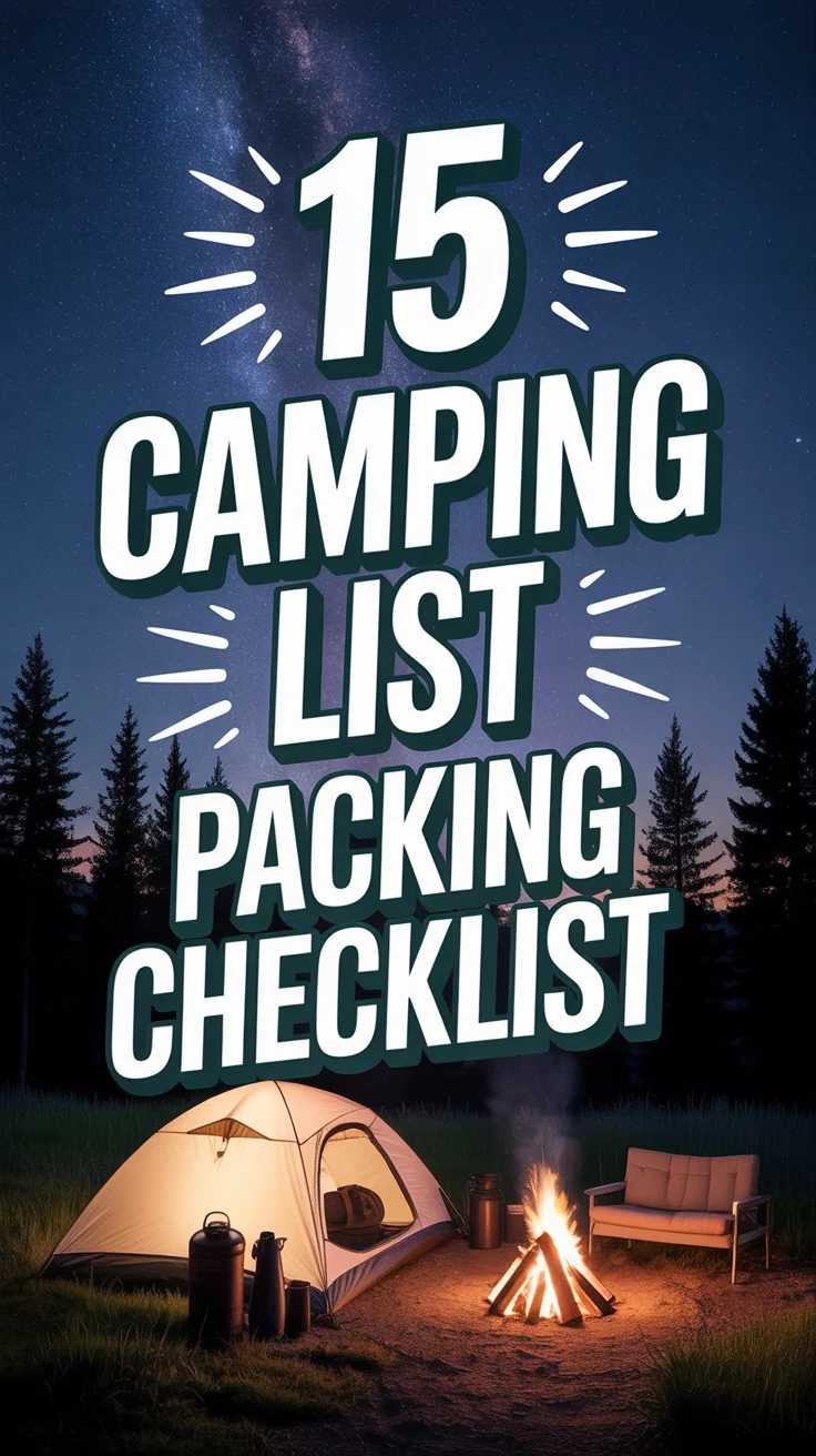 🏘 15 Camping List Packing Checklist