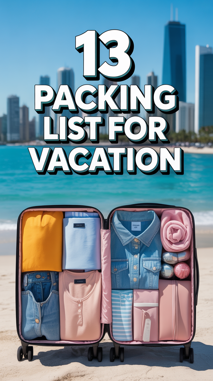 ✈️ 13 Packing List For Vacation