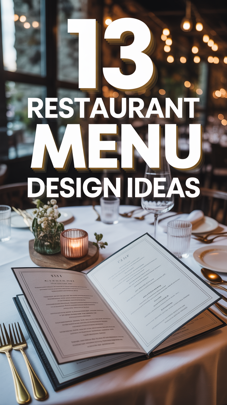 🍽️ 13 Restaurant Menu Design Ideas