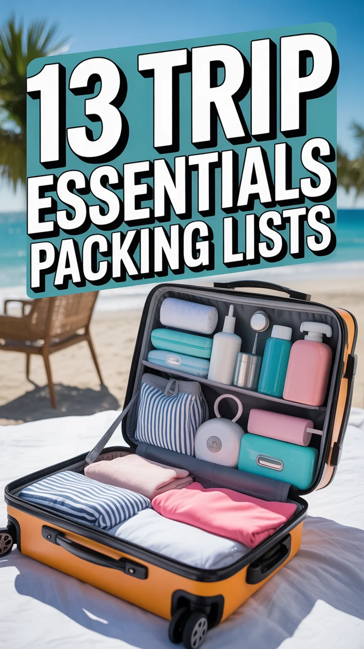 🎒 13 Trip Essentials Packing Lists