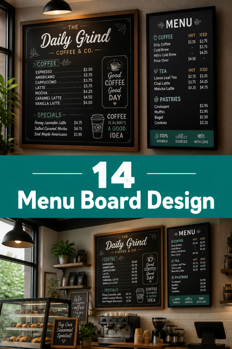 🧾 14 Menu Board Design