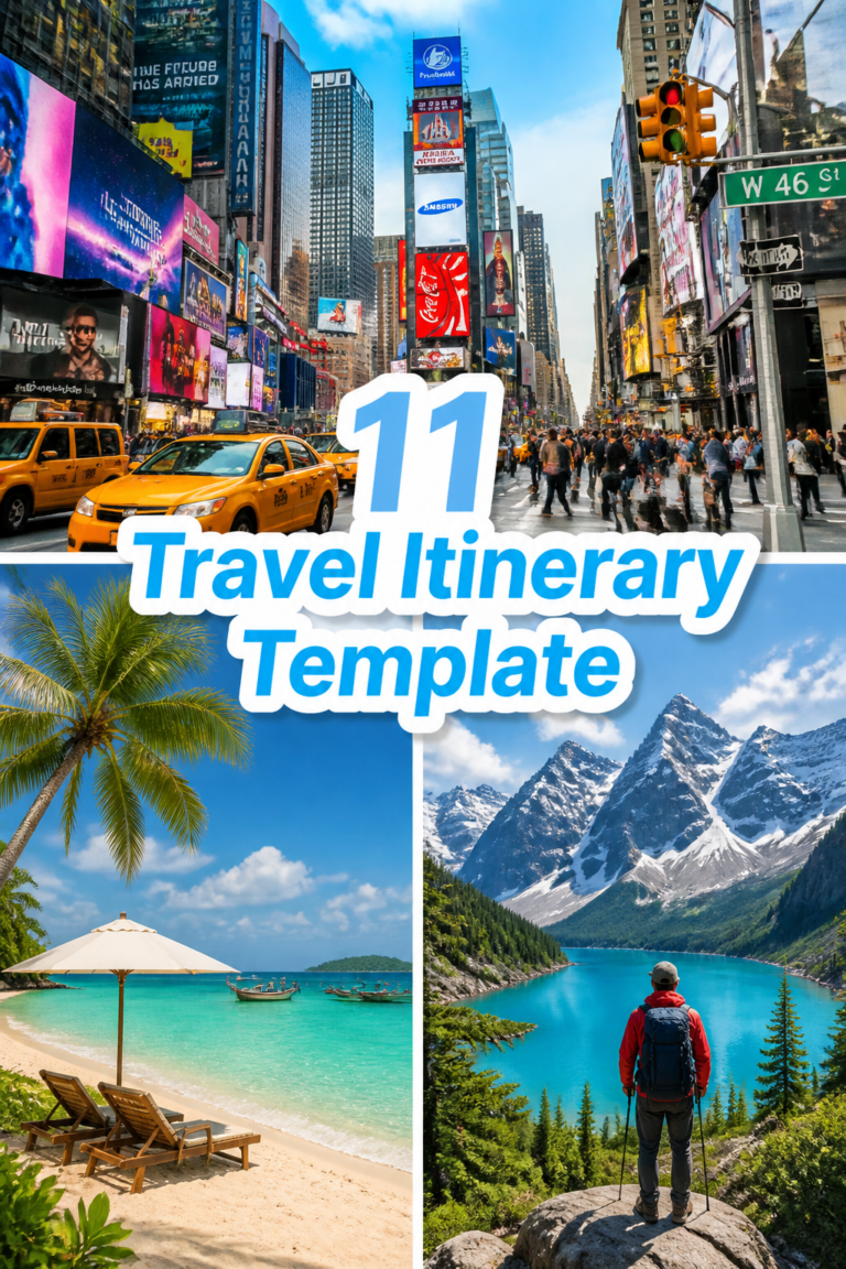 ✈️ 11 Travel Itinerary Template