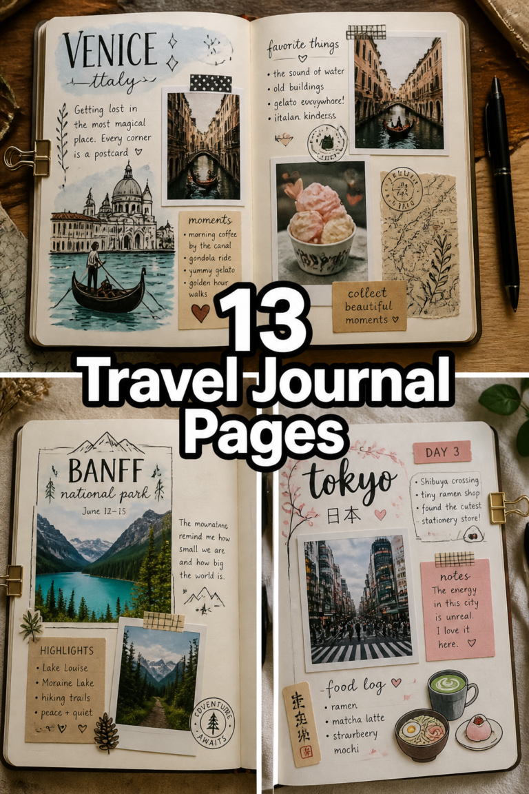 ✈️ 13 Travel Journal Pages