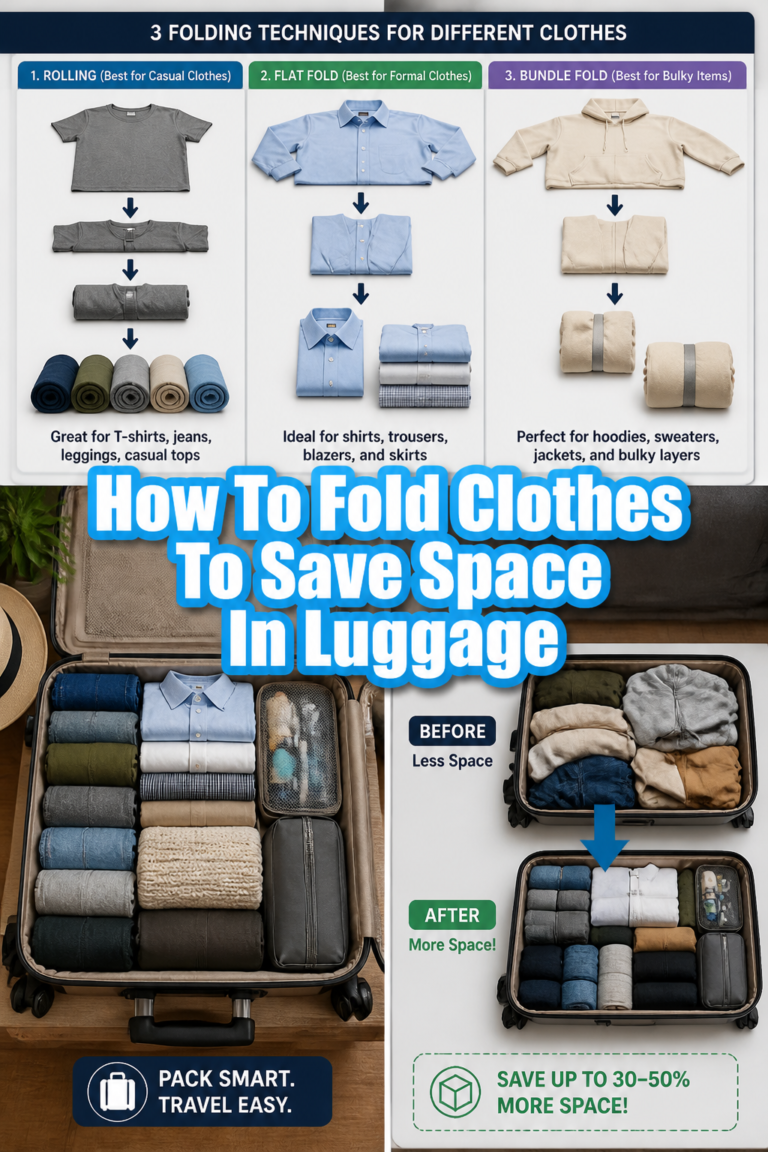 🧳 How To Fold Clothes To Save Space In Luggage