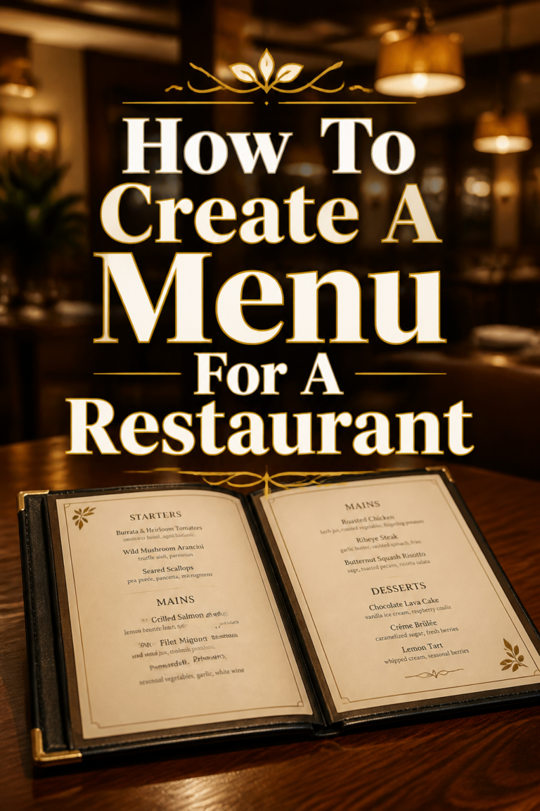 🍽️ How To Create A Menu For A Restaurant