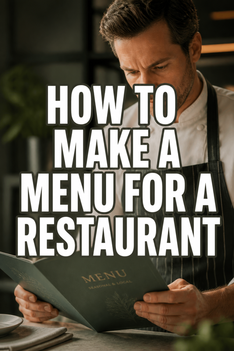 🍽️ How To Make A Menu For A Restaurant